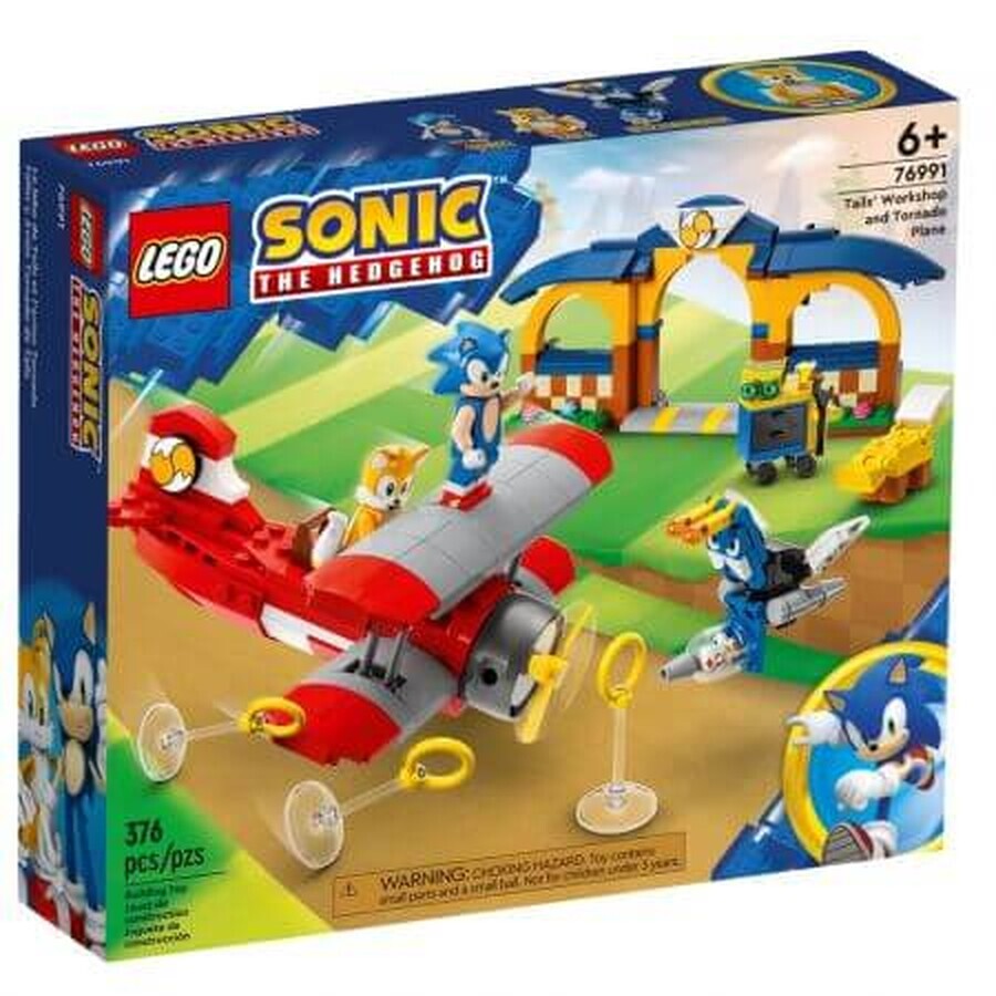 Lego Sonic Tail en Tornado Vliegtuig Werkplaats, 6 jaar+, 76991, Lego