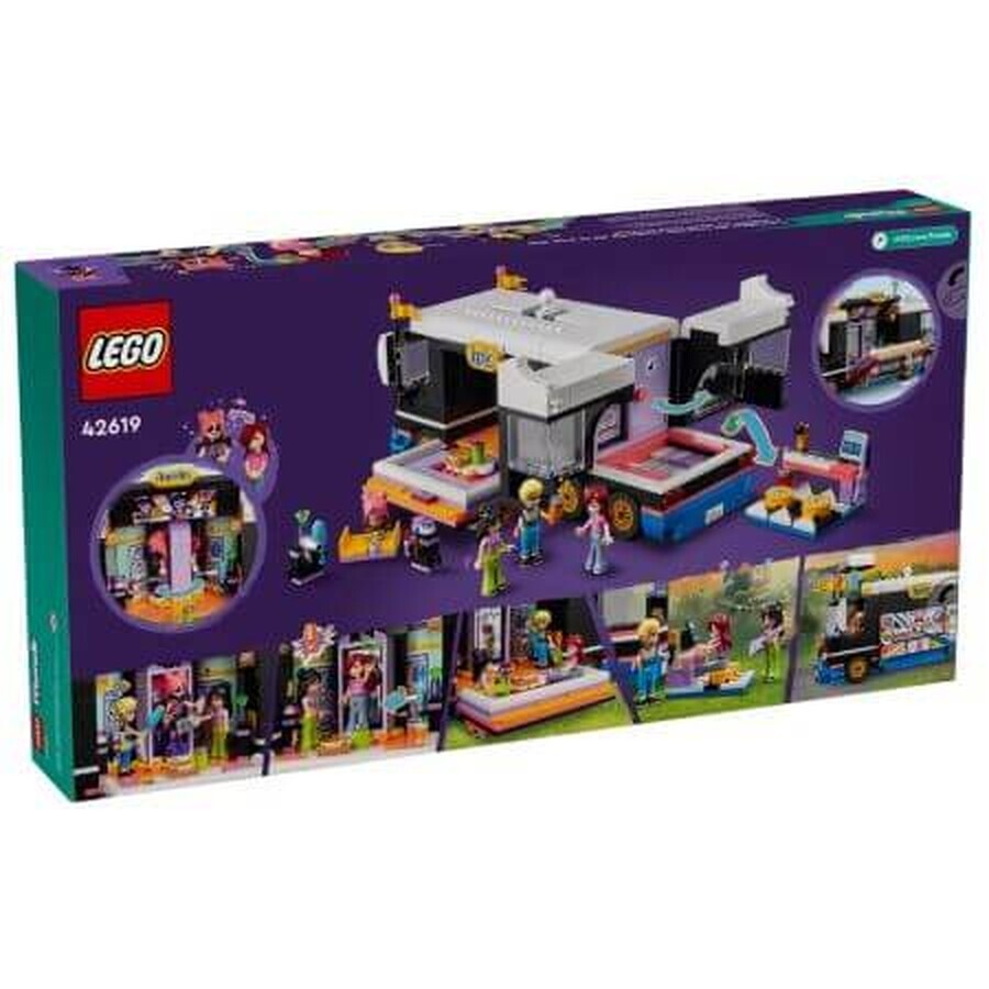 Autobús turístico de la estrella del pop, 8 años+, 42619, Lego Friends