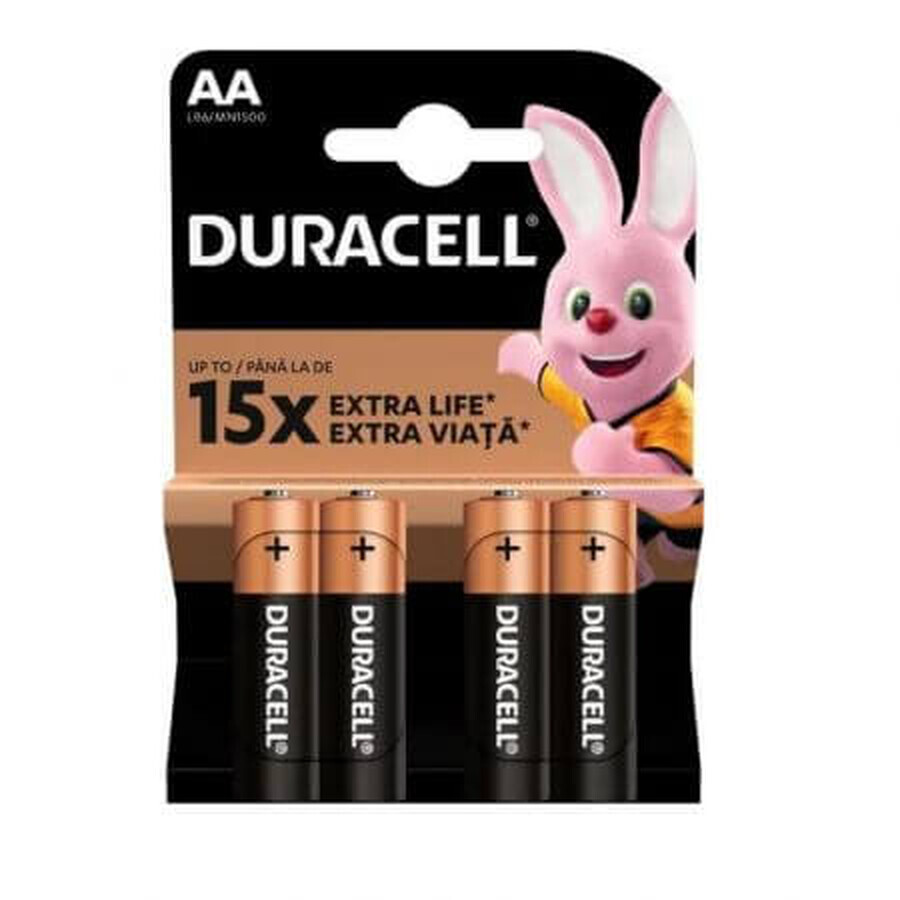 Pilas AA 15X Extra Life, 4 uds, Duracell