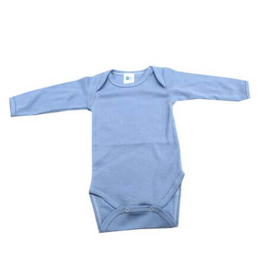 Rib romper lange mouw, 18-24 maanden, Blauw, Baltic Bebe