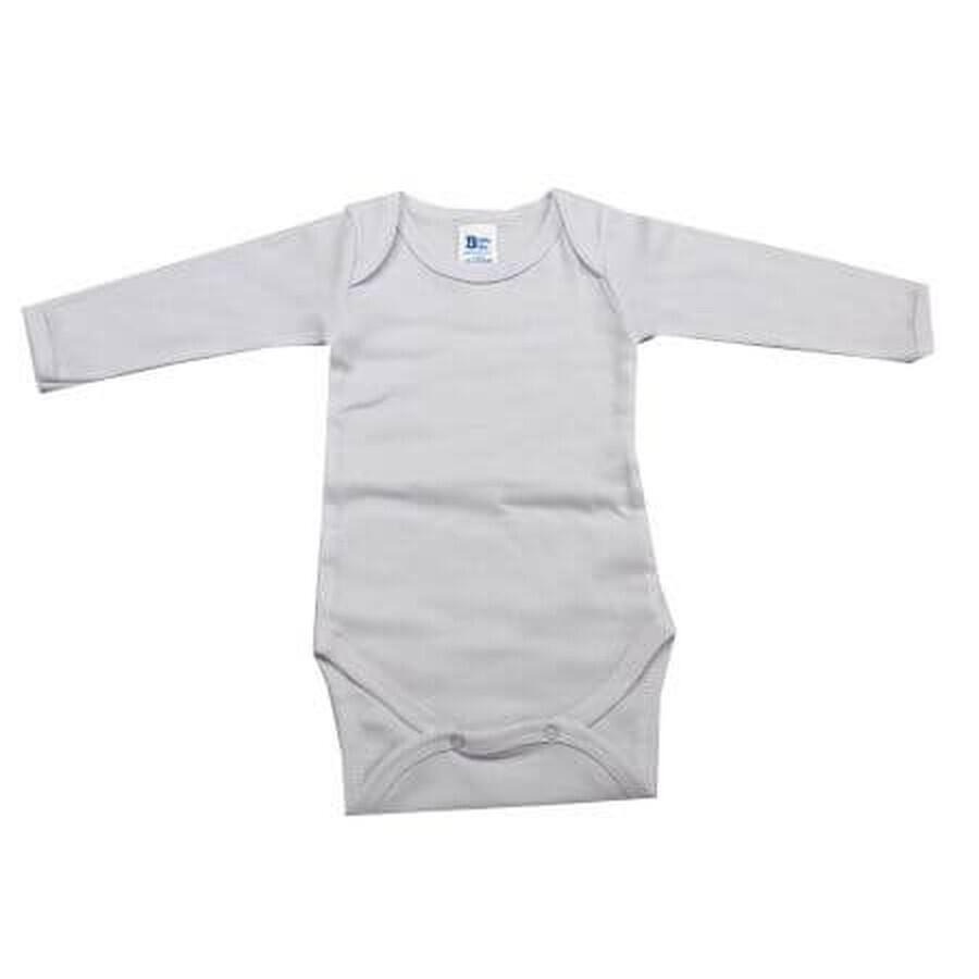 Body de algodón de manga larga Rib, 6-12 meses, Blanco, Baltic Bebe