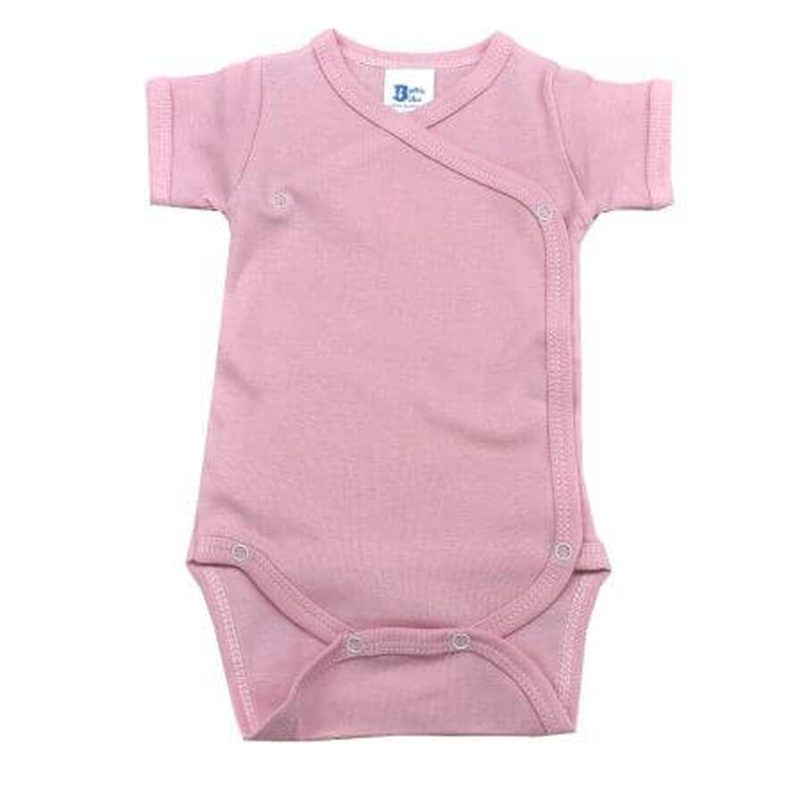 Body in cotone a coste con manica corta, 0-3 mesi, rosa, Baltic Bebe