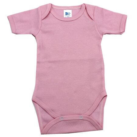 Kurzärmeliger Baumwoll-Body Rib, 18-24 Monate, Rosa, Baltic Bebe