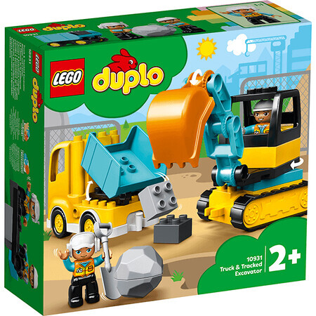 Camion si excavator pe senile Lego Duplo 10931, +2 ani, Lego