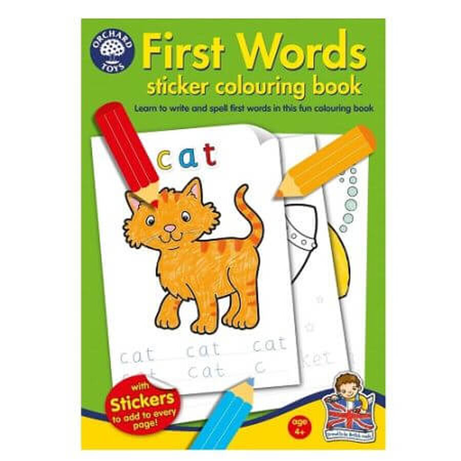 Libro para colorear con actividades en inglés, Learn Words, Orchard Toys