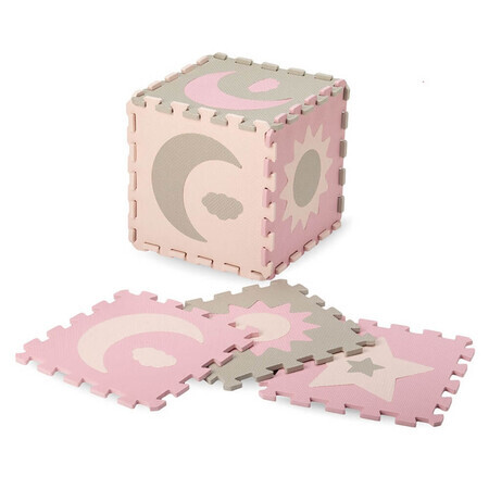 3D Puzzle Spielmatten Nebe, 90 x 90 cm, Rosa, Momi