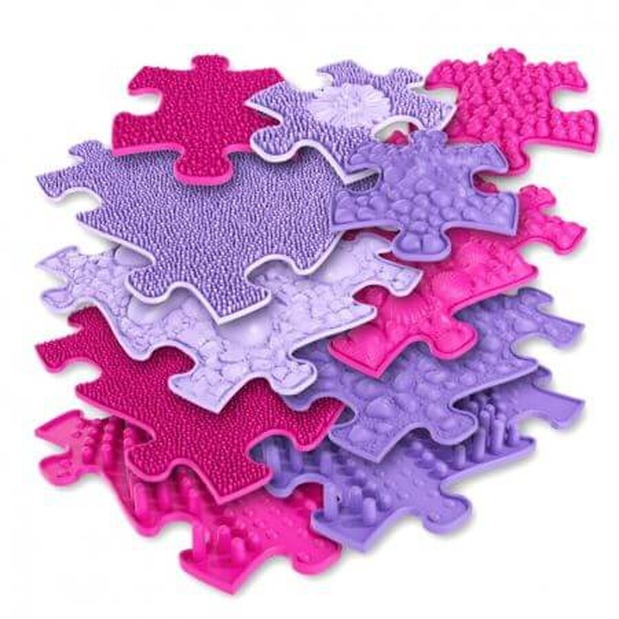 Orthopedische sensorische puzzelmat, +12 maanden, Roze, Muffik