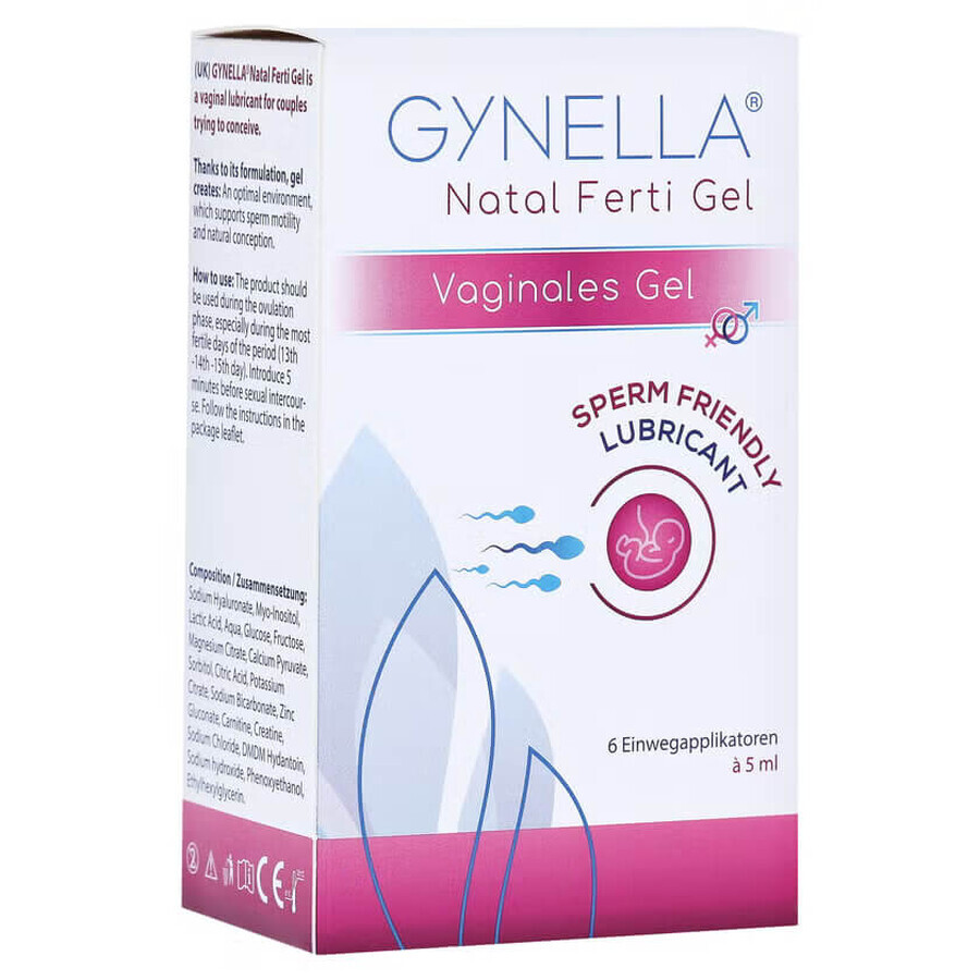 Gynella Natal Ferti Gel Lubricante, 6 x 5 ml, Heaton