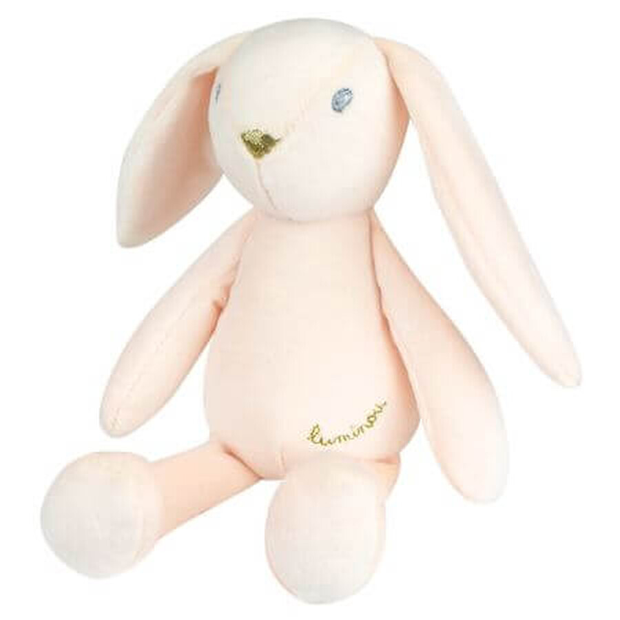 Peluche fosforescente, 21 cm, Conejo luminoso rosa, Jemini