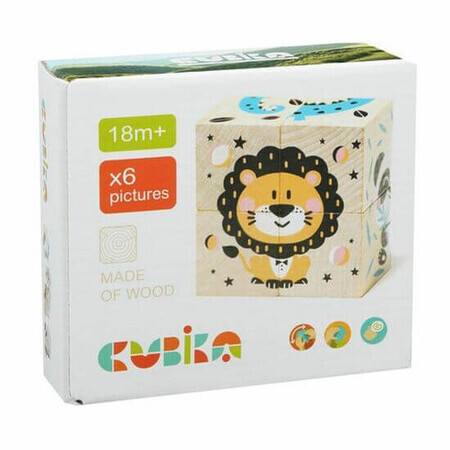 Juguete de madera, Puzzle Jungla de madera, +18 meses, Cubika