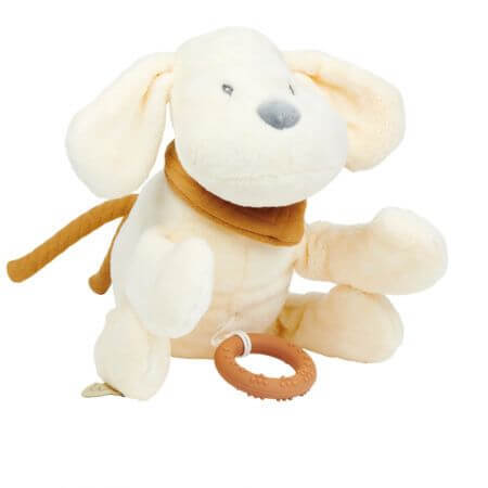 Peluche musical Charlie el perrito, 30 cm, Vainilla, Nattou