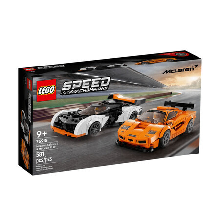 McLaren Solus GT y McLaren F1 LM Lego Speed Champions, 9 años+, 76918, Lego