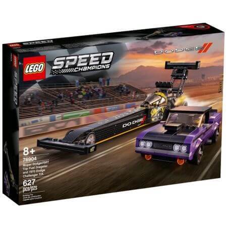 Mopar Dodge Srt top fuel Dragster y Dodge Challanger 1970 Lego Champions, +8 años, 76904, Lego