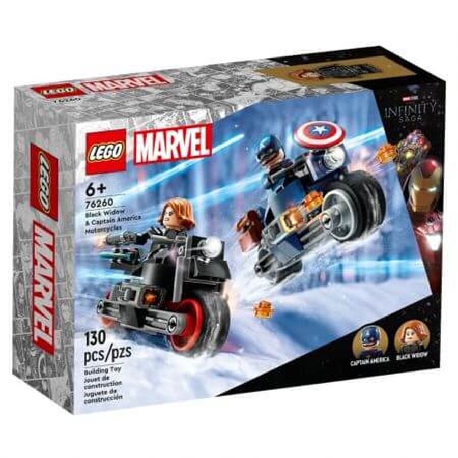 Zwarte weduwe en Captain America's motorfietsen Lego Marvel, +6 jaar, 76260, Lego