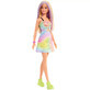 Mu&#241;eca Barbie Fashionista, la rubia con tirantes morados, Barbie