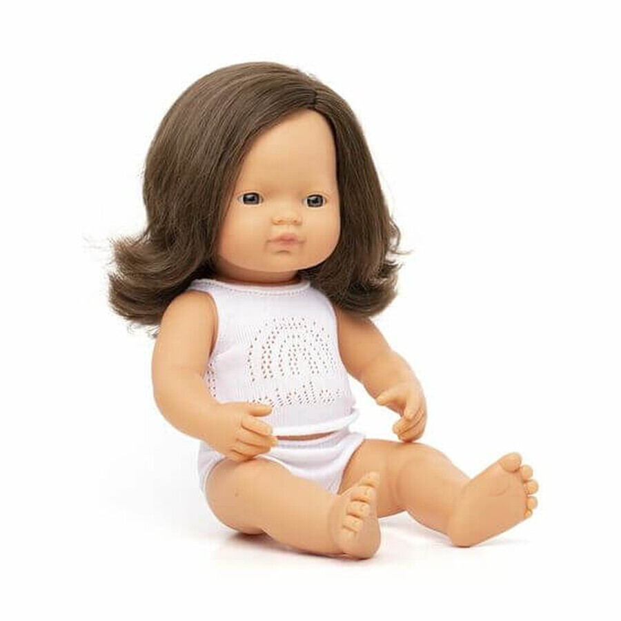 Lernpuppe European Brown Girl, 38 cm, Miniland