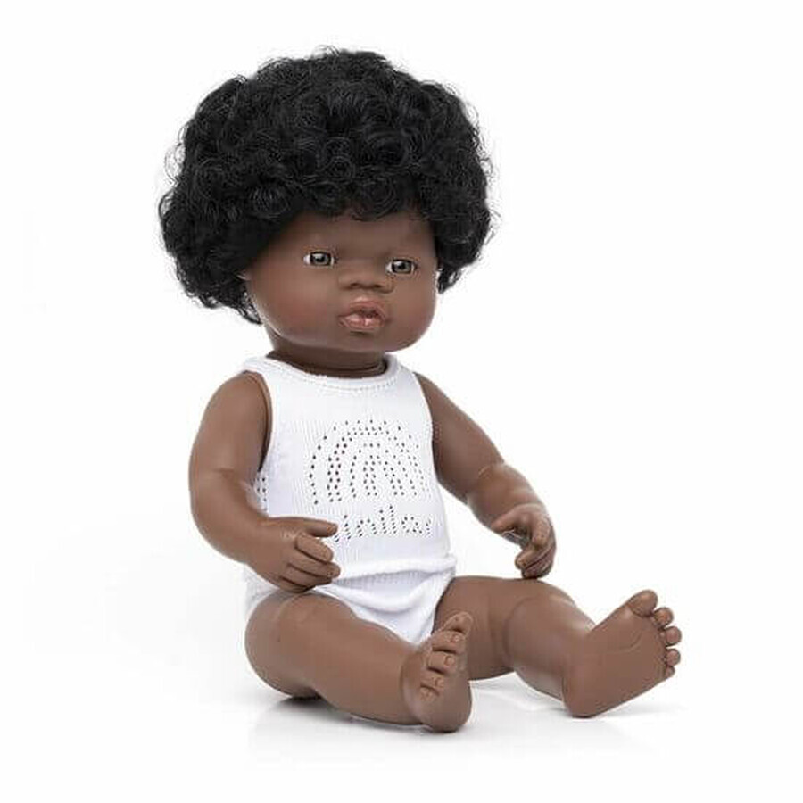 Muñeca African Girl, 38 cm, +10 meses, Miniland