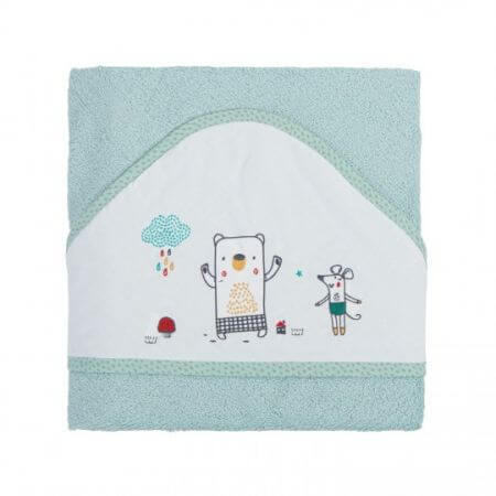 Amigos handdoek met capuchon, Groen, Bimbi Pirulos