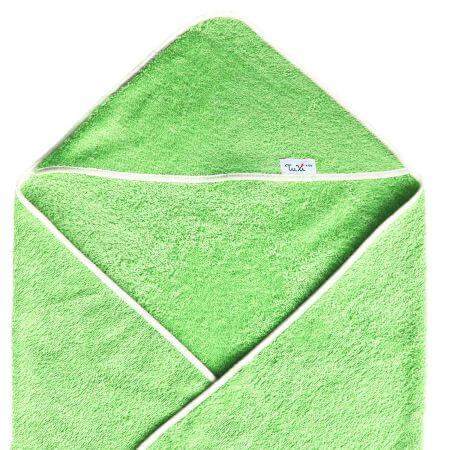 Prosop cu gluga pentru bebelusi, 80x100 cm, Verde, Tuxi Brands