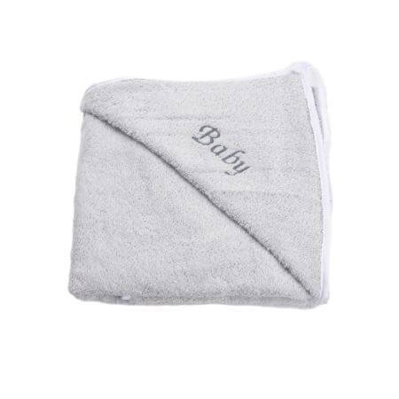 Serviette de bain avec capuchon, 75x75 cm, Gris, Fic Baby