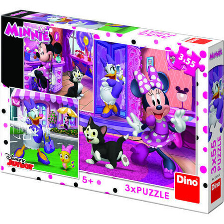 3 in 1 Puzzle A Day mit Minnie, 55 Teile, Dino Toys