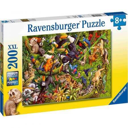 Puzzel dieren in het regenwoud, 8 jaar+, 200 stukjes, Ravensburger