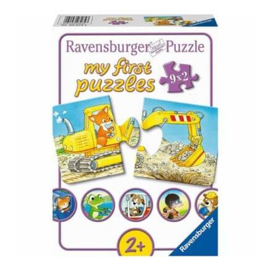 Arbeitstiere Puzzle, 2 Jahre +, 9x2 Teile, Ravensburger