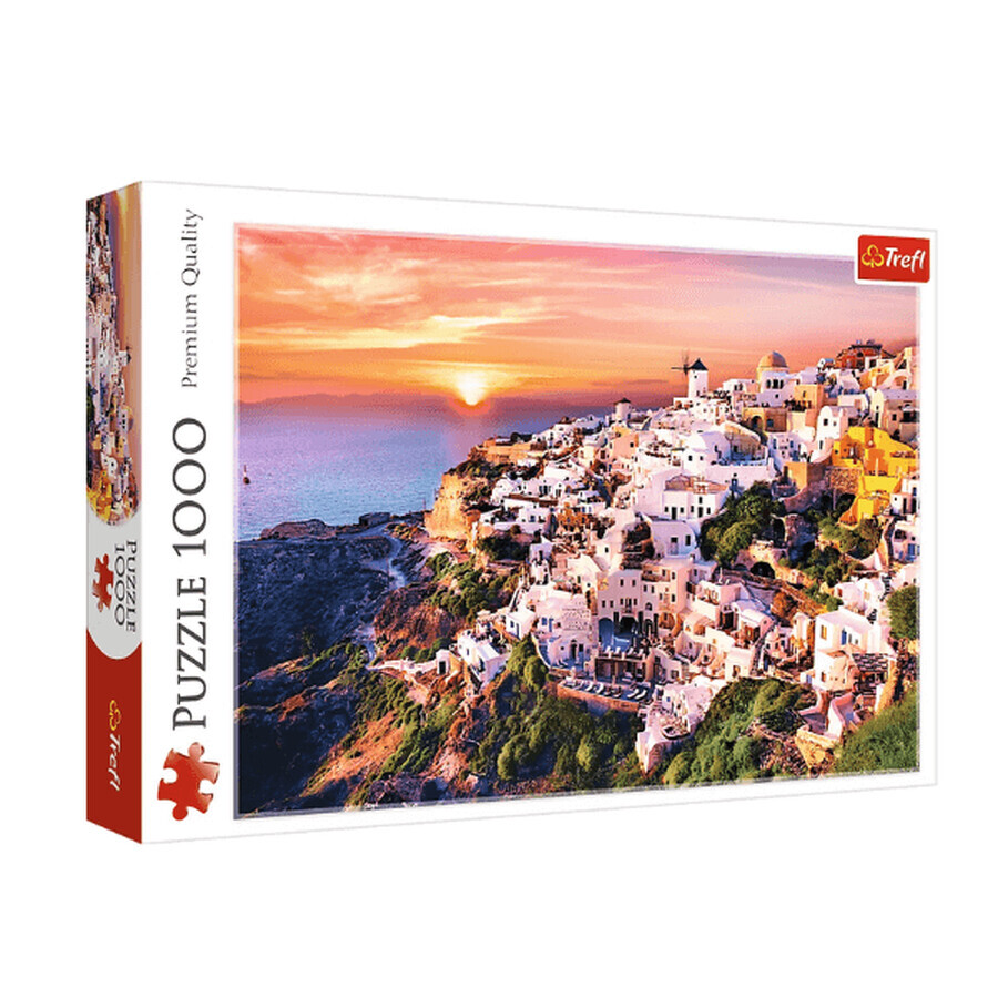 Puesta de sol en Santorini Puzzle, 1000 piezas, Trefl