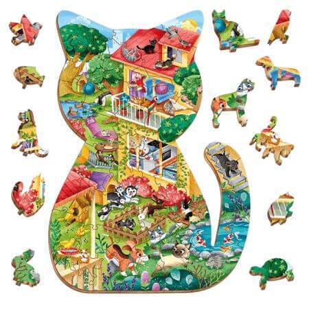 Puzzle de madera Mascotas, Ludattica