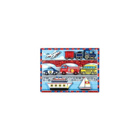 Puzzle de transporte de madera, +2 años, Melissa and Doug