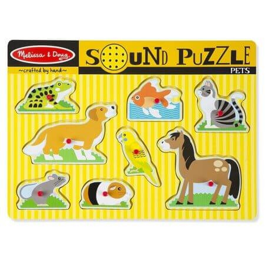 Puzzle de madera con sonidos y mascotas, Melissa and Doug