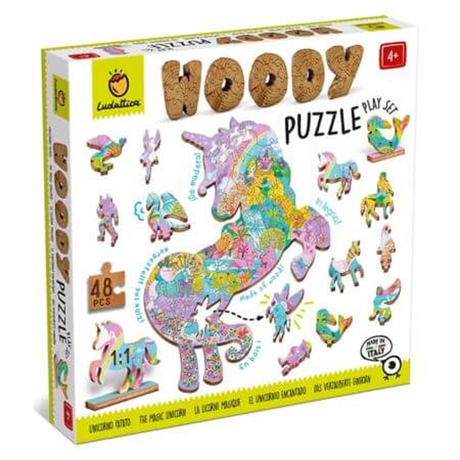 Puzzle de madera de abedul, Paisajes Fantásticos, +4 años, Ludattica