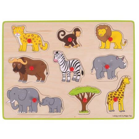 Puzzle de madera, +3 años, Safari, Big Jigs