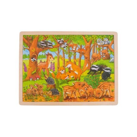 Puzzle de madera, + de 3 años, Puzzles de animales salvajes, Goki