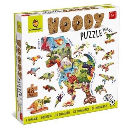 Houten puzzel, +5 jaar, Dinosaurussen, Ludattica