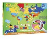 Puzzle educativo Mapa del mundo con banderas y capitales, +5 años, Imagimake