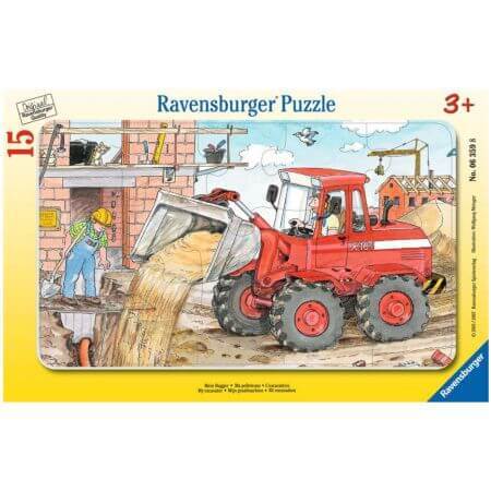 Puzzle Excavadora, 15 piezas, Ravensburger