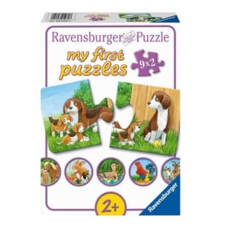 Puzzle Familias de animales, +2 años, 9x2 piezas, Ravensburger