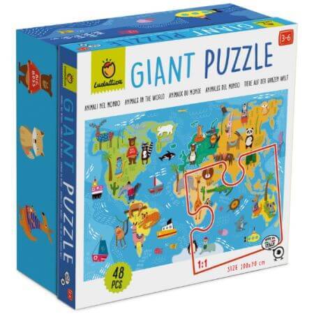 Puzzle gigante Mundo Animal, +3 años, Ludattica