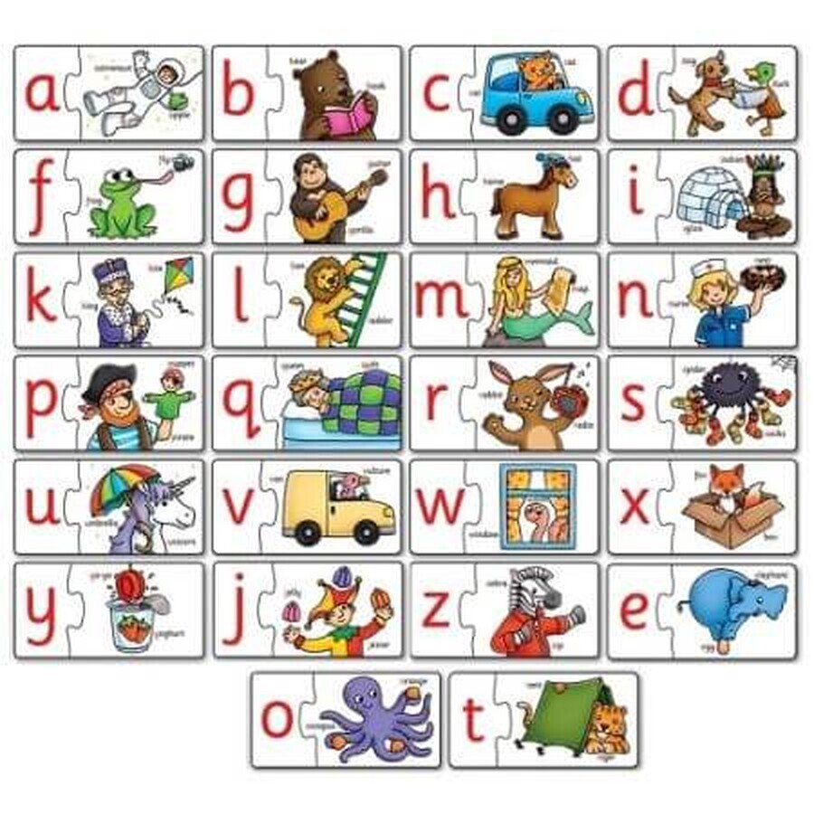 Puzzle en inglés Aprende el abecedario por asociación, Orchard Toys