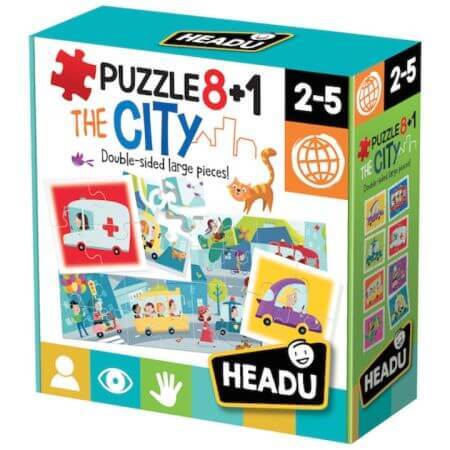 Puzzle de ciudad, 8+1, Headu