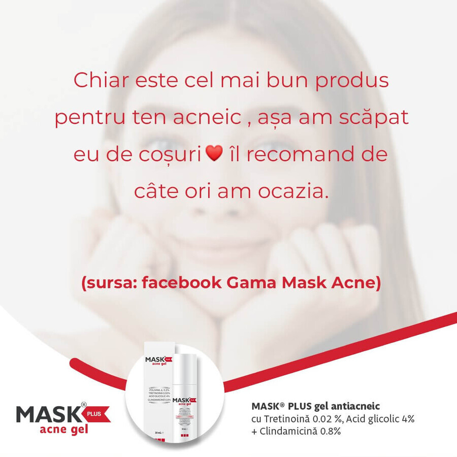 Gel para el tratamiento del acné inflamatorio - Mask Plus, 30 ml, Grupo Solartium