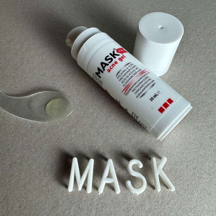 Gel para el tratamiento del acné inflamatorio - Mask Plus, 30 ml, Grupo Solartium