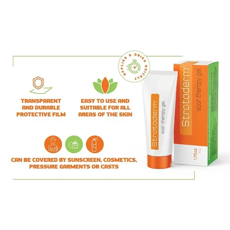 Gel para el tratamiento de cicatrices anormales Strataderm, 10 g, Synerga Pharmaceuticals