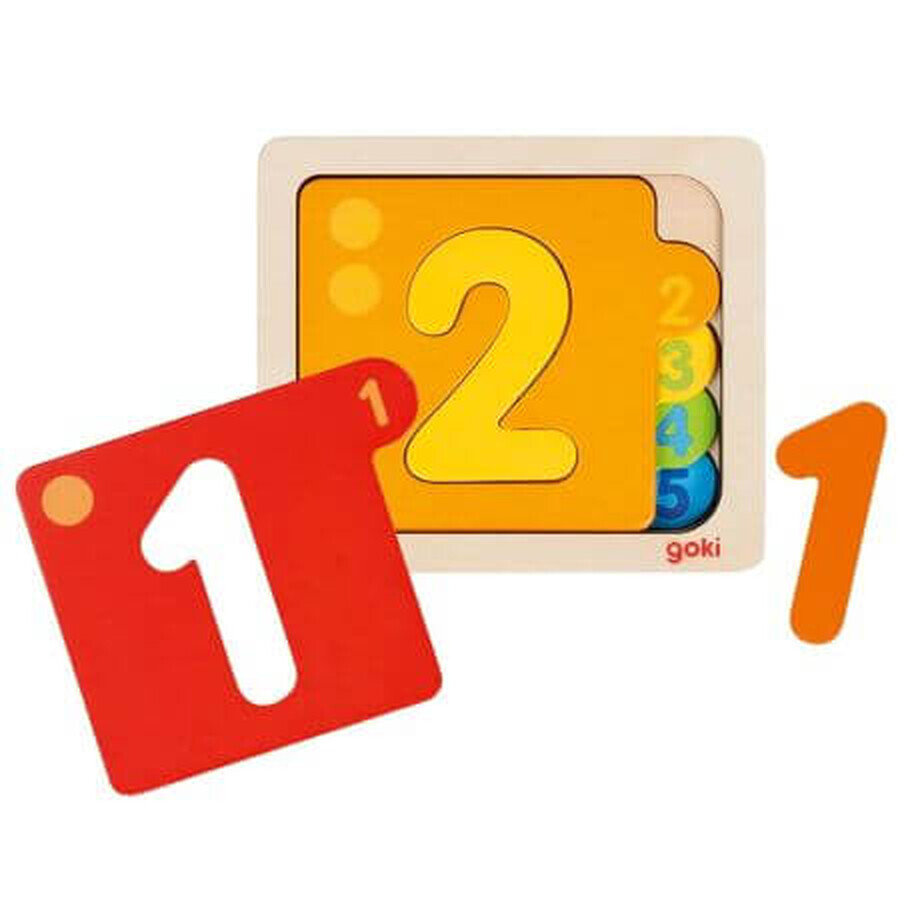 Puzzle d'apprentissage des chiffres, 2 ans et plus, Goki