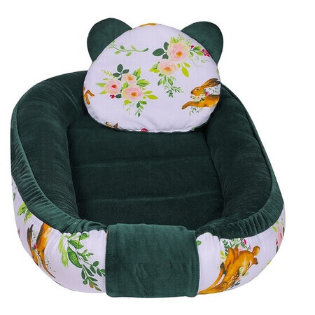 Multifunctioneel babynest met kussen, Lentebos, E-Kids