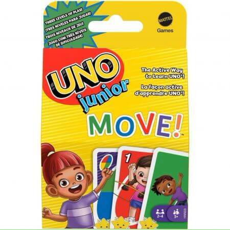 Uno Junior Move cartas de juego, 3+ años, Mattel