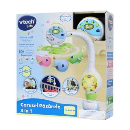 Karussell mit 3 in 1 Schritten, 0-5 Monate, Vtech Learn Through Play