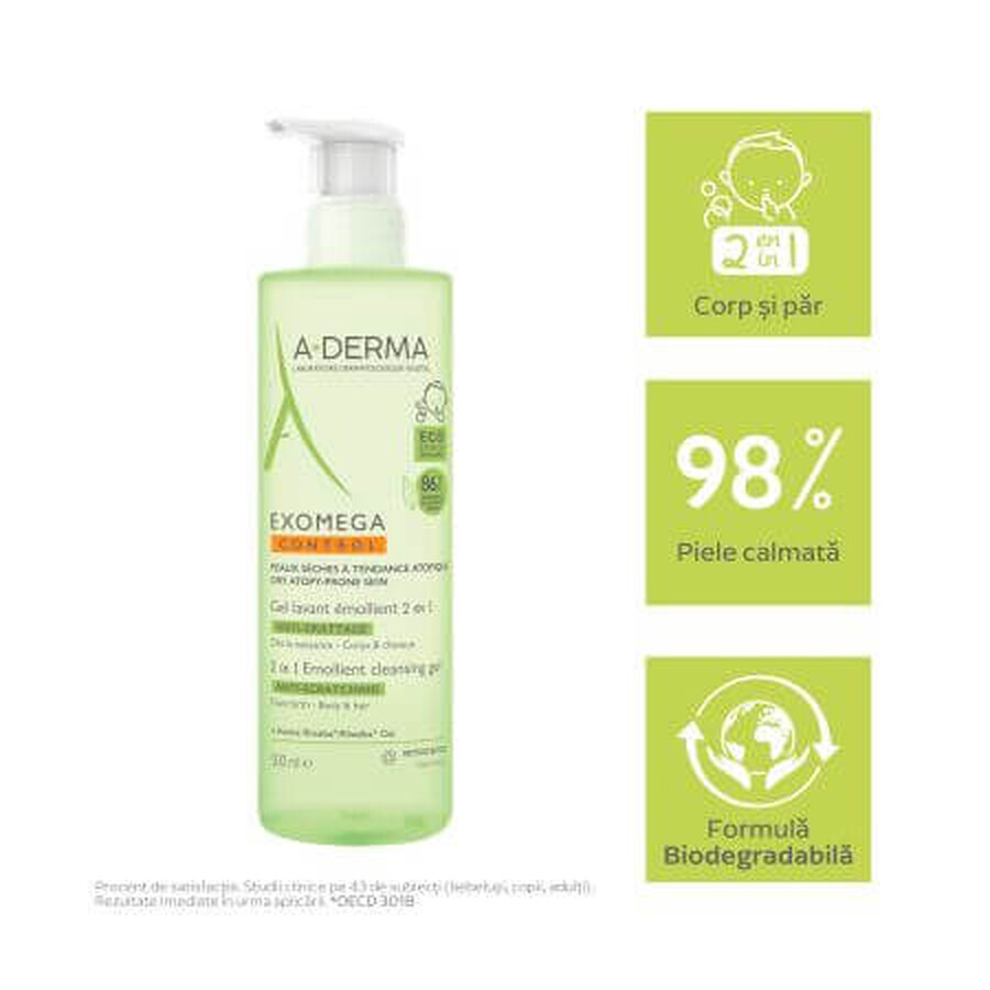 A-Derma Exomega Control Gel spumant 2 in 1, 500 ml