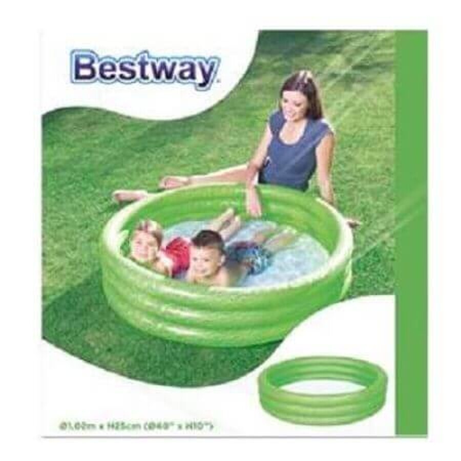 Piscina hinchable con 3 anillos, 102x25 cm, 51024, BestWay